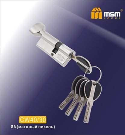 Цилиндровый механизм Msm CW70 SN 40*30 кл-верт (матовый никель) перфо