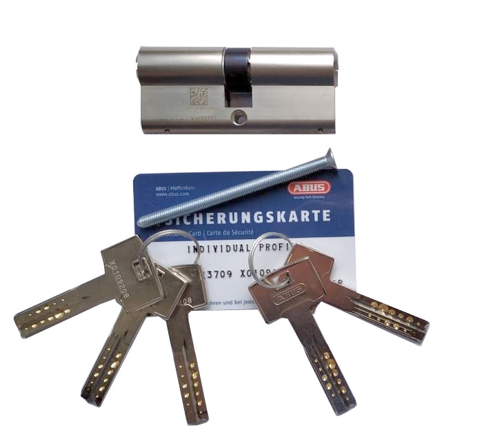 Механизм цилиндровый Abus X12R (Абус) 95 мм (30*65) никель, кл/кл