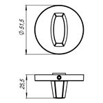 Фиксатор Armadillo (Армадилло) WC-BOLT BK6 URS SN-3 (матовый никель)