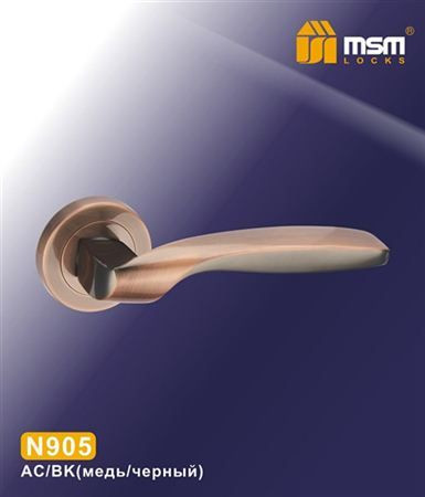 Ручки раздельные MSM N905 AС/BK (Медь/Черный) на круглом основании