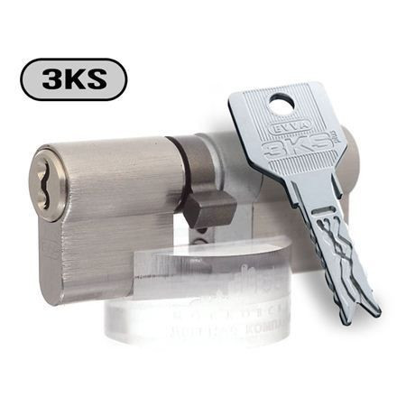 Цилиндр Evva 3KS 107 мм 41x66 ключ-ключ (никель)