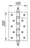 Петля универсальная Fuaro (Фуаро) 4BB/E 200*105*3 PB (латунь)