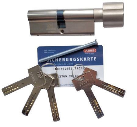 Механизм цилиндровый Abus X12R (Абус) 80 мм (35*45) никель, кл/вертушка