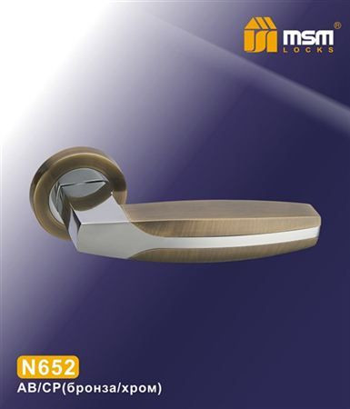 Ручки раздельные MSM N652 AB/CP (Бронза/Хром) на круглом основании